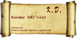 Kondor Dániel névjegykártya